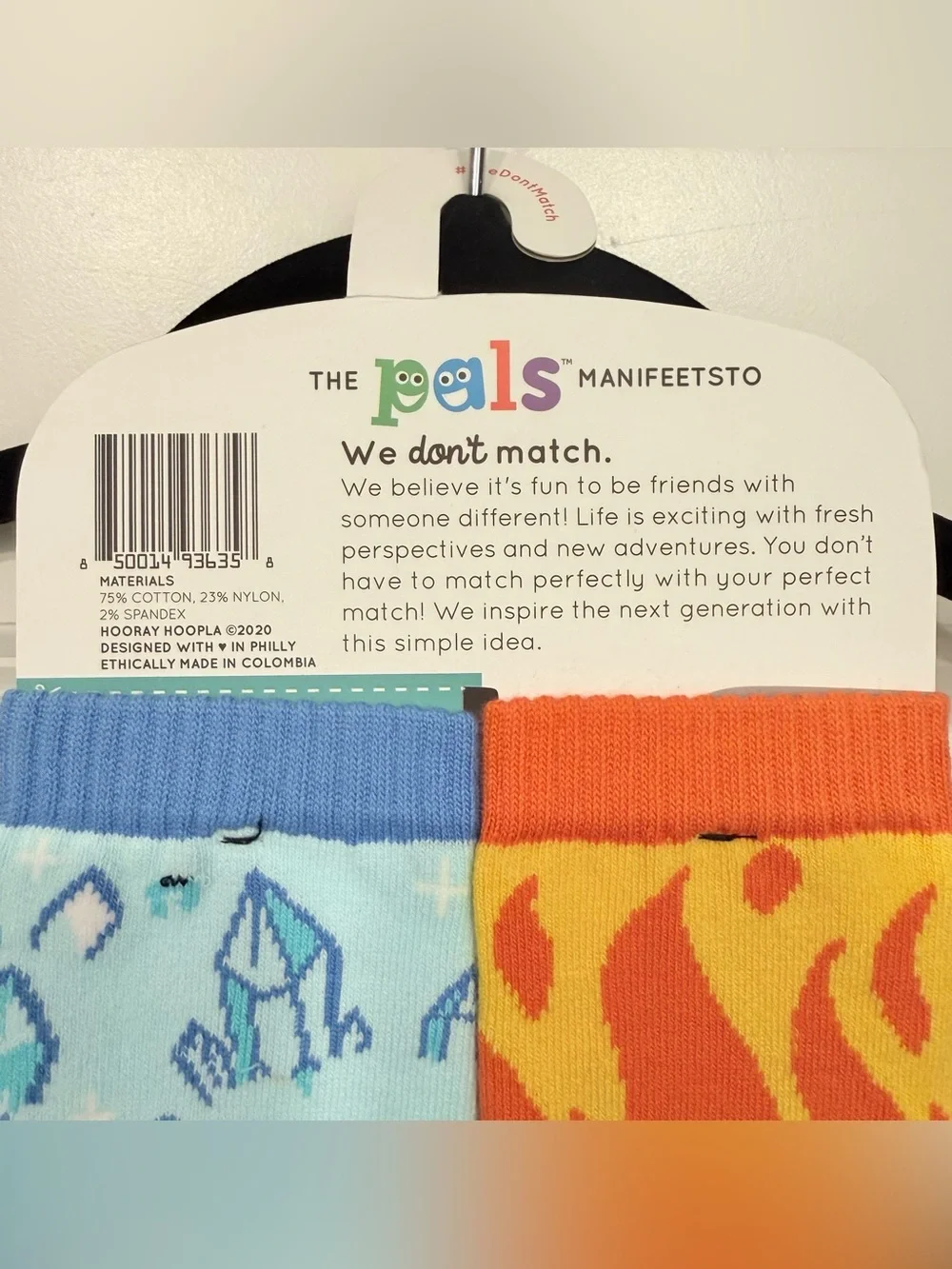 Pals Nate Bear Burnie & Icey Mismatched Socks Limited Edition NWT Kids Age 9-12